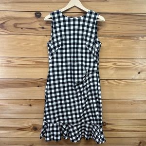 Ralph Lauren Dress 10 Black White Gingham Sleeveless Above The Knee Party B80